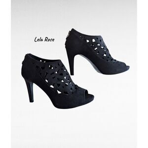 Lela Rose Payless Cutout Peep Toe Bootie Heels Size 8.5 Zip Stiletto